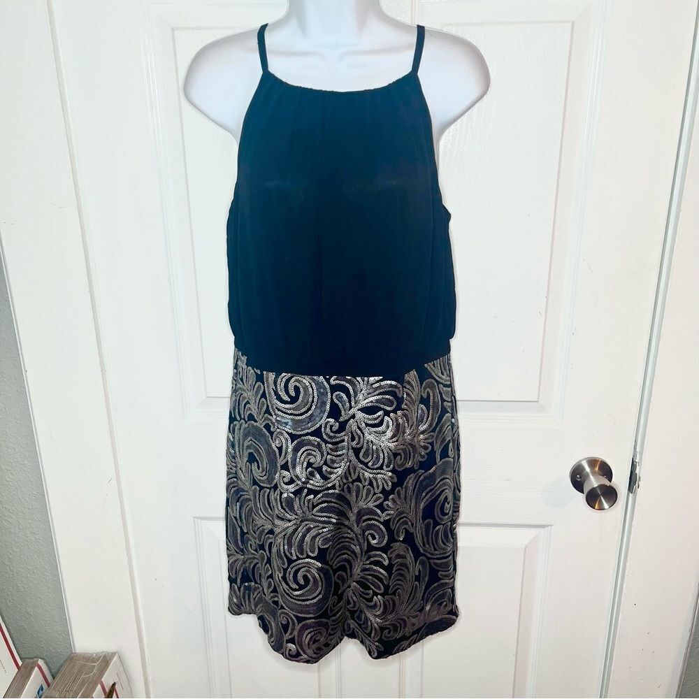 Laundry by Shelli Segal Sleeveless Bodice & Sequin Skirt Mini Dress Black 8 - Picture 5 of 13